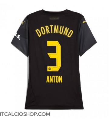 Borussia Dortmund Waldemar Anton #3 Seconda Maglia Femmina 2024-25 Manica Corta